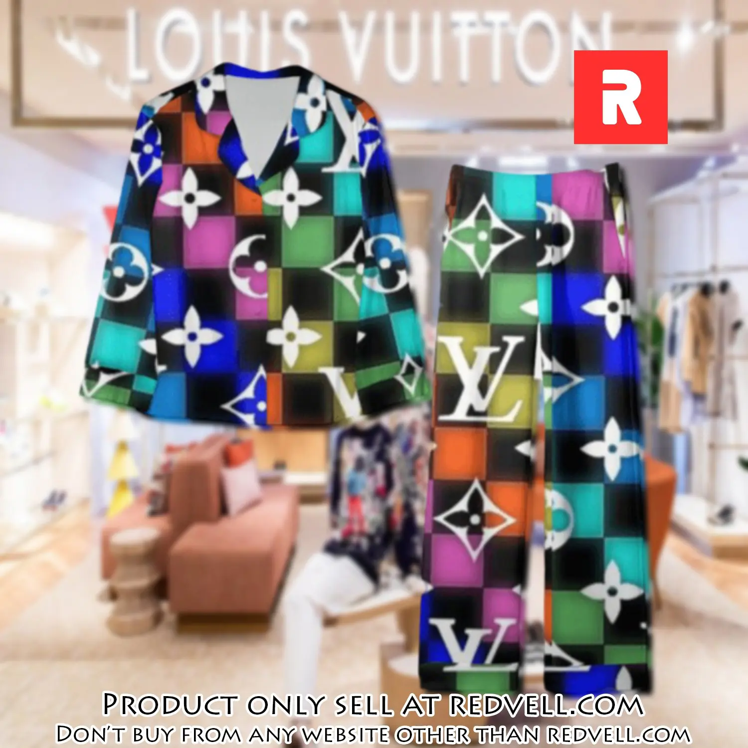 Trending luxury lv satin pajama set pjs1077 rv5533616